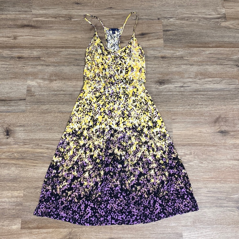 Gap Floral Dress Yellow Purple Size Small